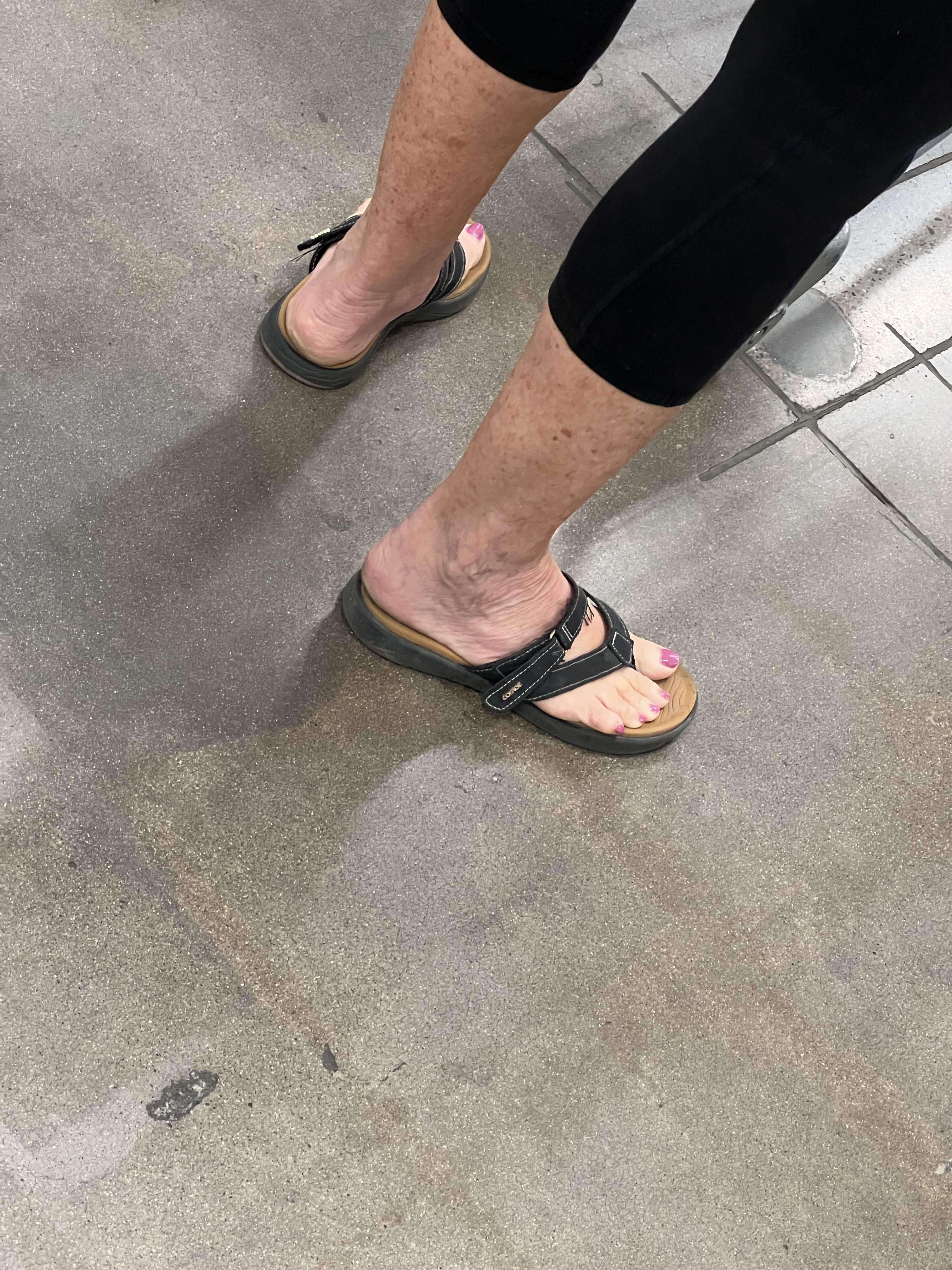 Gilf and milf feet at supermarket — 26