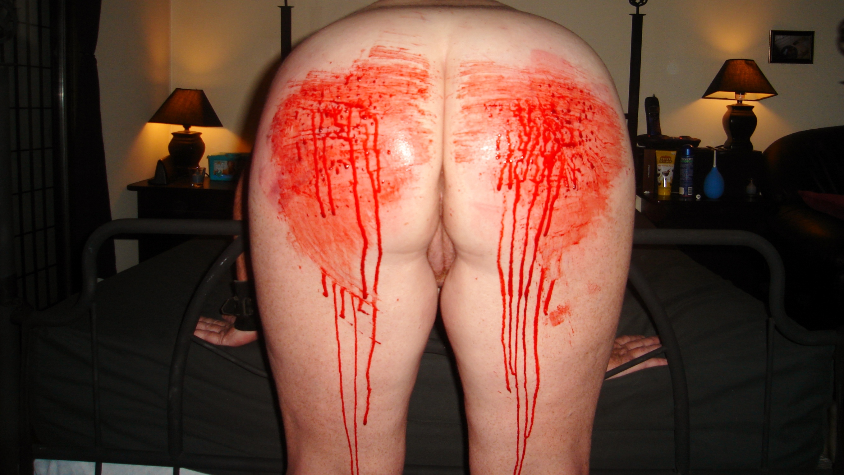 Cutting BBW Slave's Bleeding Ass and Bloody Tits — 7